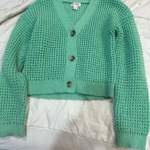 Cat & Jack Textured Green Cardigan in a size 8 in girls.
